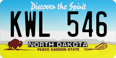 ND license plate KWL546