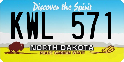 ND license plate KWL571