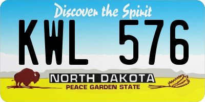 ND license plate KWL576