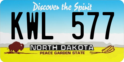 ND license plate KWL577