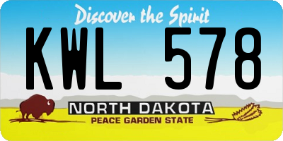 ND license plate KWL578
