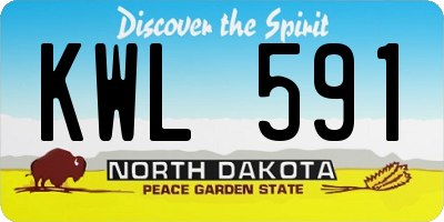 ND license plate KWL591