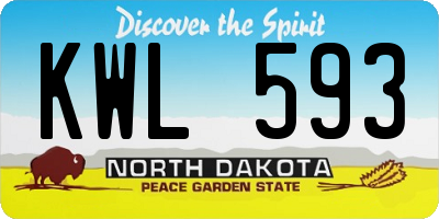 ND license plate KWL593