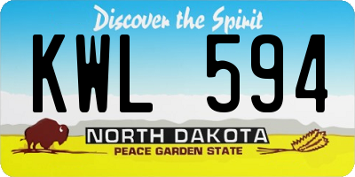 ND license plate KWL594