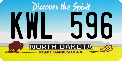 ND license plate KWL596