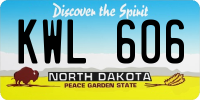 ND license plate KWL606