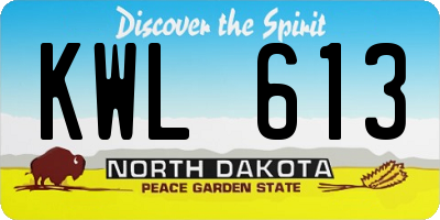 ND license plate KWL613