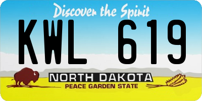 ND license plate KWL619