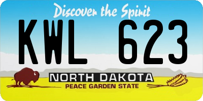 ND license plate KWL623