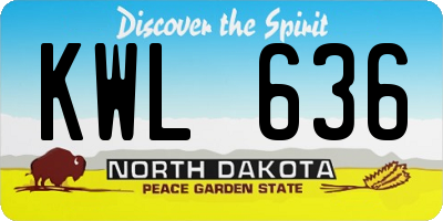 ND license plate KWL636