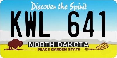 ND license plate KWL641