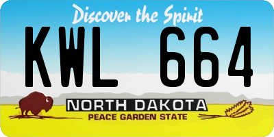 ND license plate KWL664