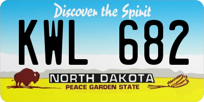 ND license plate KWL682