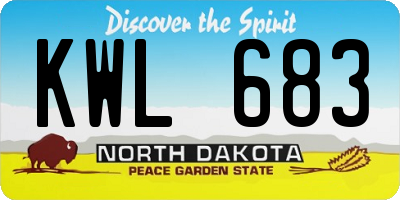 ND license plate KWL683