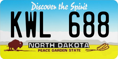 ND license plate KWL688