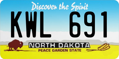 ND license plate KWL691