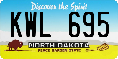 ND license plate KWL695