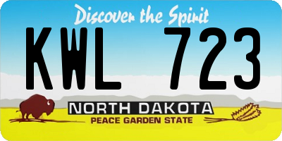 ND license plate KWL723