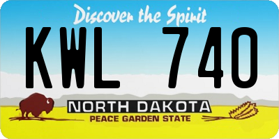 ND license plate KWL740