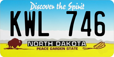ND license plate KWL746
