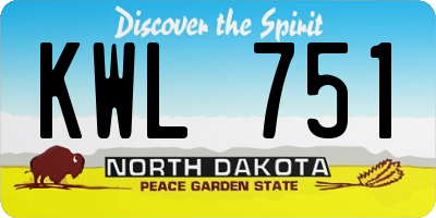 ND license plate KWL751
