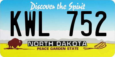 ND license plate KWL752