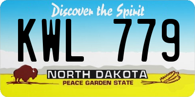 ND license plate KWL779