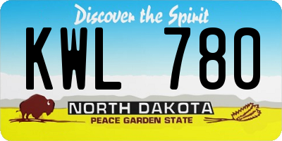 ND license plate KWL780
