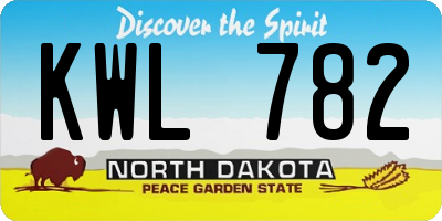 ND license plate KWL782