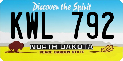 ND license plate KWL792