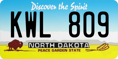 ND license plate KWL809