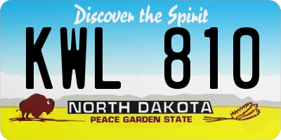 ND license plate KWL810