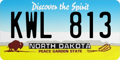 ND license plate KWL813