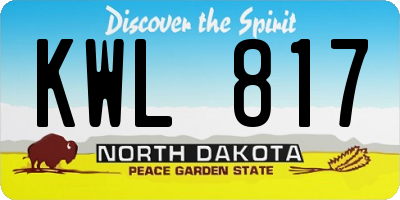 ND license plate KWL817