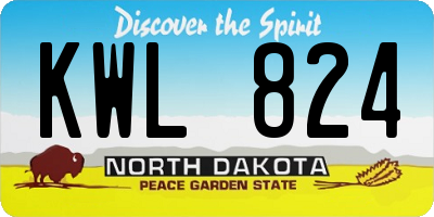ND license plate KWL824