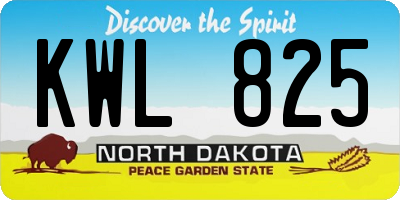 ND license plate KWL825