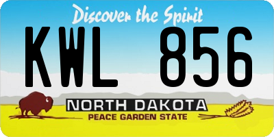 ND license plate KWL856
