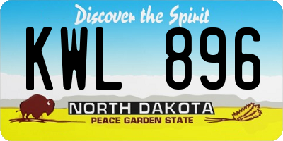 ND license plate KWL896