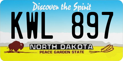 ND license plate KWL897