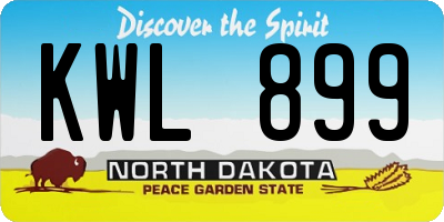 ND license plate KWL899