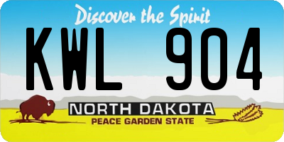 ND license plate KWL904