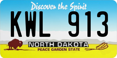 ND license plate KWL913