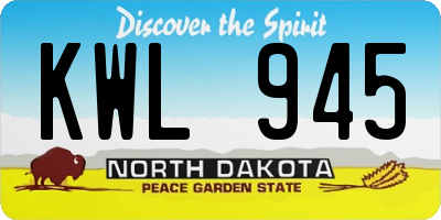 ND license plate KWL945