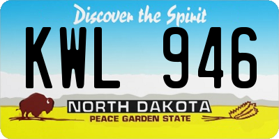ND license plate KWL946
