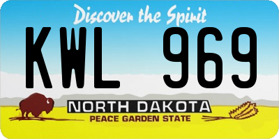 ND license plate KWL969