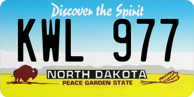 ND license plate KWL977