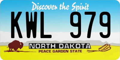 ND license plate KWL979