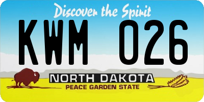 ND license plate KWM026