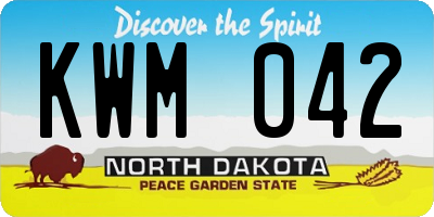 ND license plate KWM042