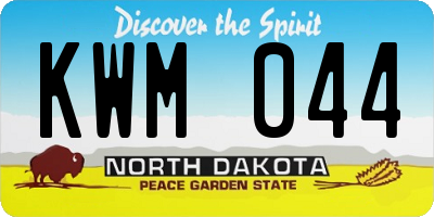 ND license plate KWM044